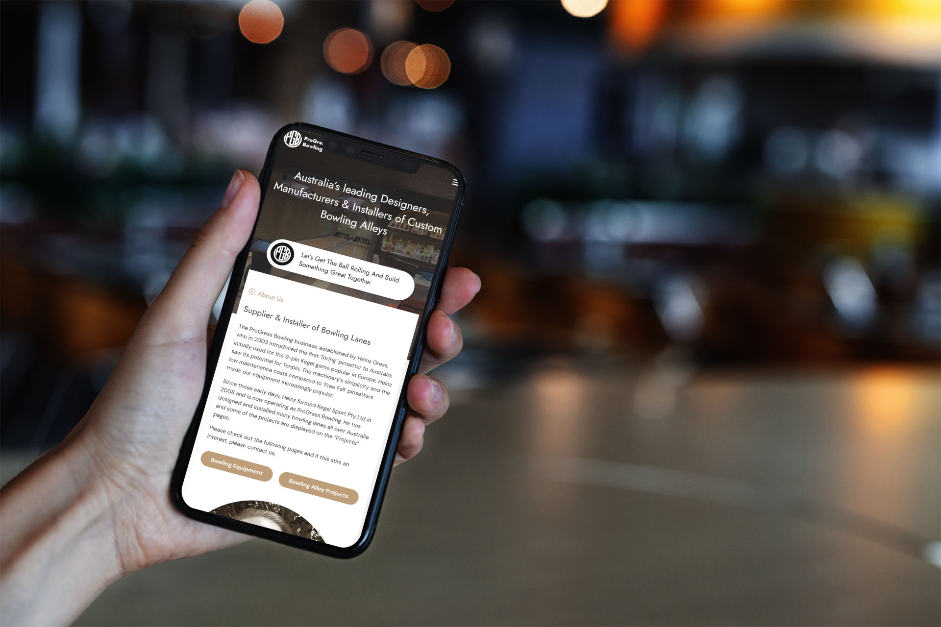 ProGress Bowling Website Mock-Up