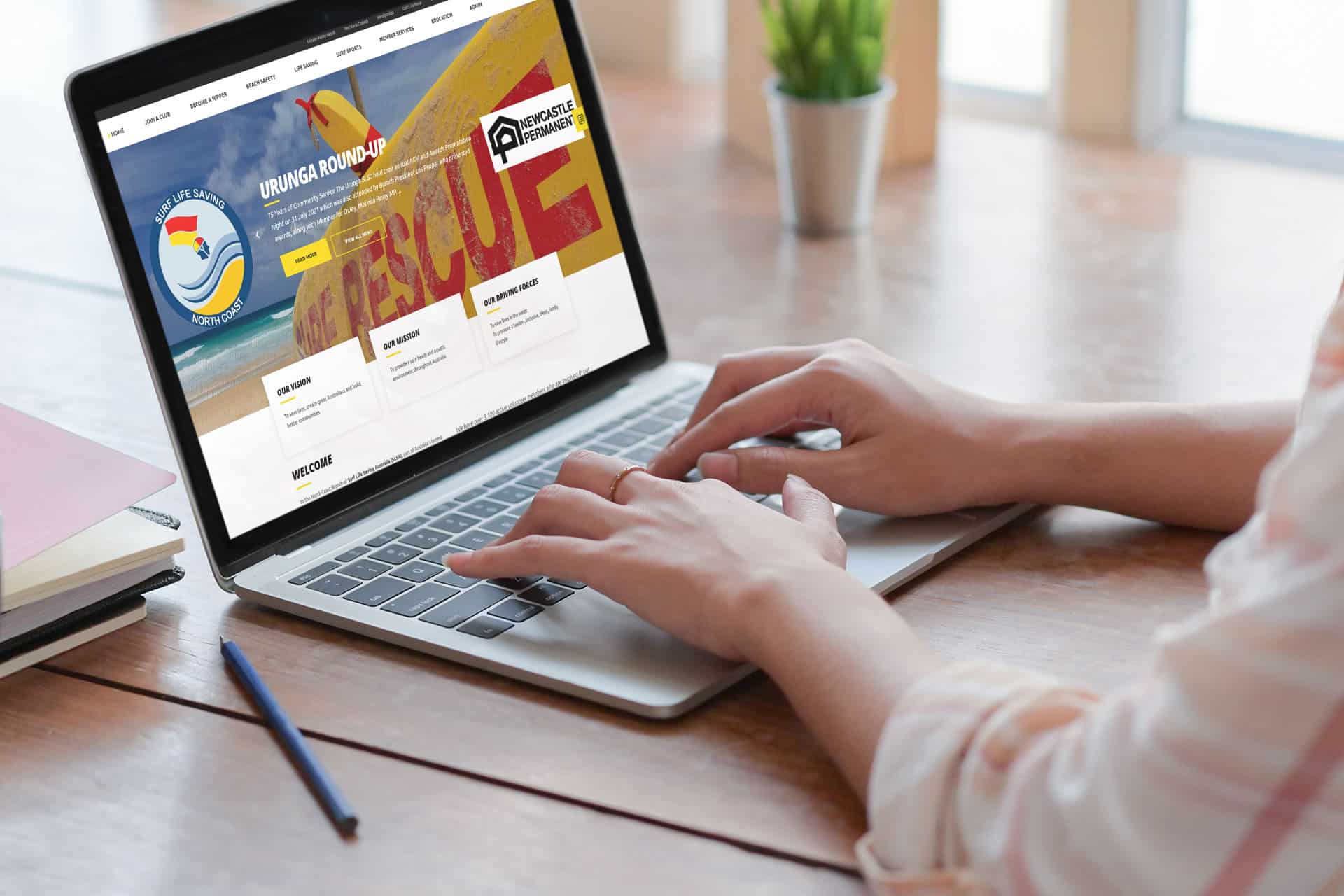 Surf Life Saving North Coast Website Mock-Up
