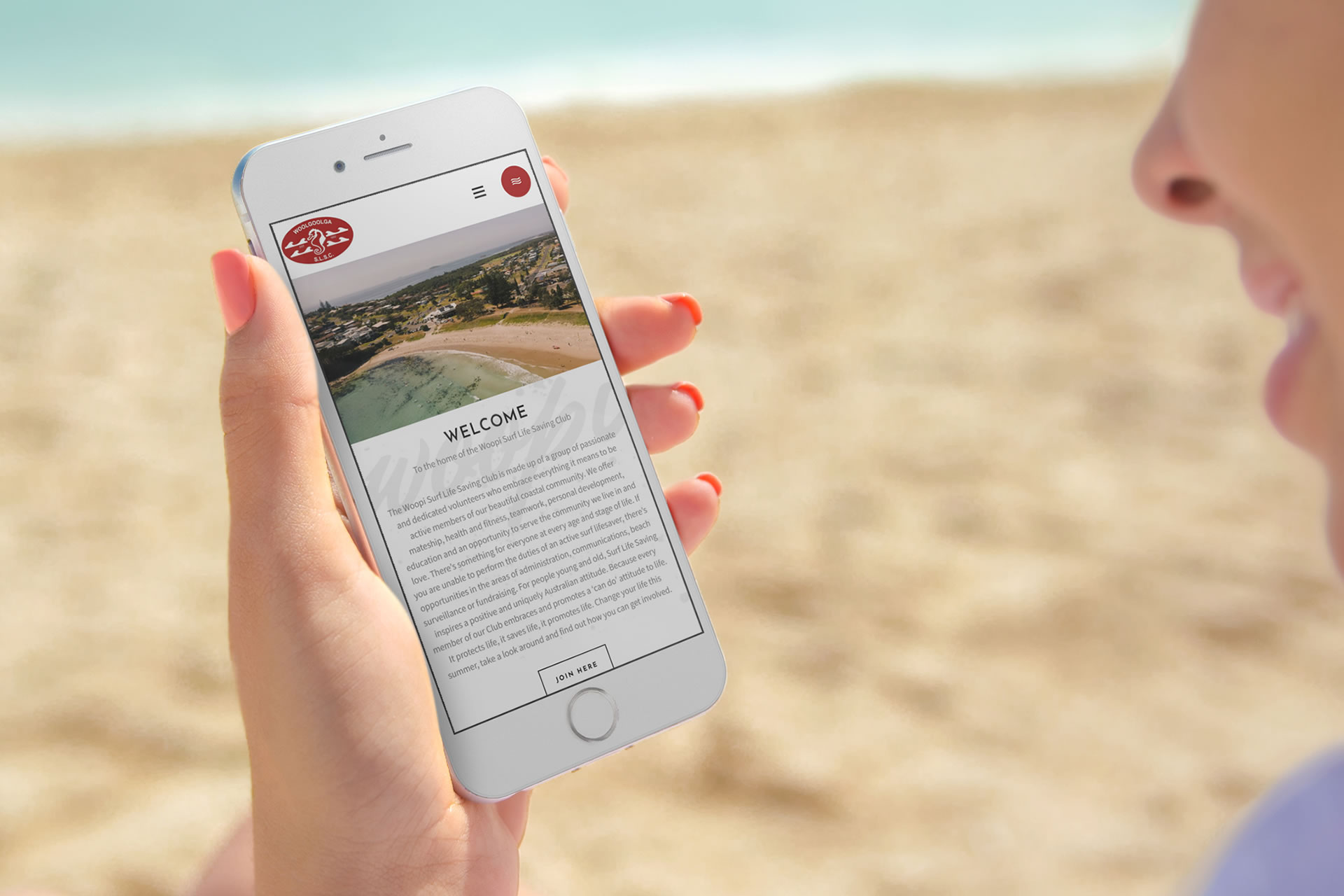 Woolgoolga Surf Life Saving Club Website Mock-Up